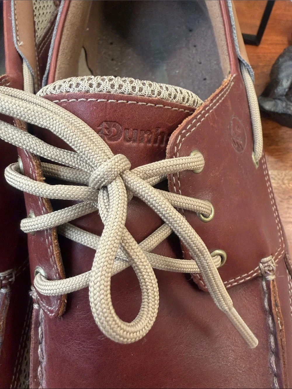 Dunham Captain Men's Leather Boat Shoes in Chestnut Brown